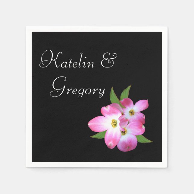 Serviette En Papier Fête des mariées Pink Dogwood Napkins (Devant)