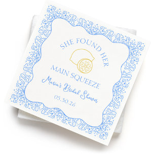 Serviette En Papier Fête des mariées principale de Squeeze Lemon & Blu