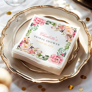Serviette En Papier Fête des mariées Romantique Chic Floral Wreath Wra