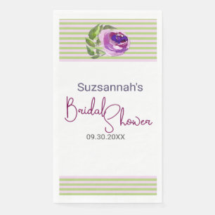 Serviette En Papier Fête des mariées Rose d'aquarelle violet