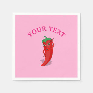 Serviette En Papier Fête des mariées Rose Fiesta Avec Rouge Hot Pepper