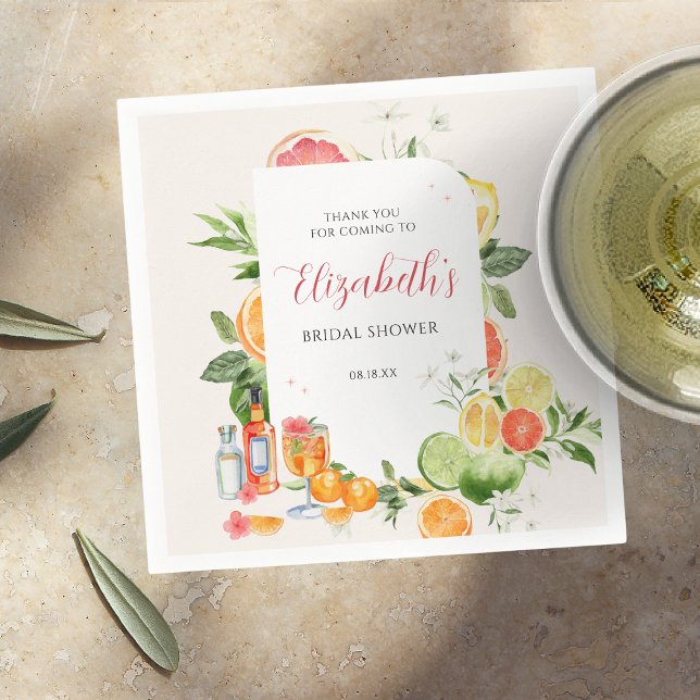 Serviette En Papier Fête des mariées tropicale des agrumes (Créateur téléchargé)