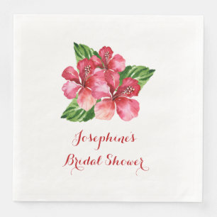 Serviette En Papier Fête des mariées tropicale Hibiscus rouge Personna