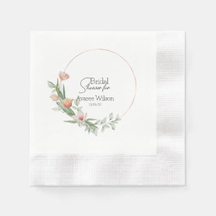 Serviette En Papier Fête des mariées Tulipes d'aquarelle rose