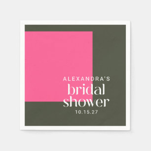 Serviette En Papier Fête des mariées vert rose Super brillant