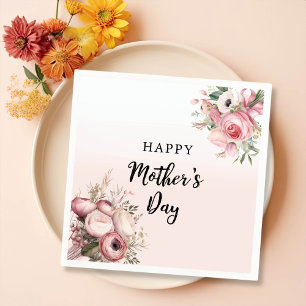 Serviette En Papier Fête des mères rose florale Brunch Party