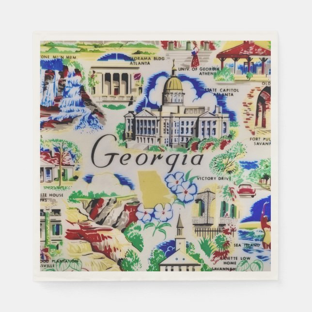 Serviette En Papier Fête des monuments de Géorgie  (Devant)