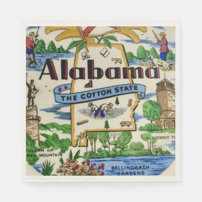 Serviette En Papier Fête des monuments de l'Alabama (Devant)