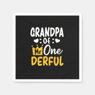 Serviette En Papier Fête des pères Grand-père de M. Onederful 1er ann