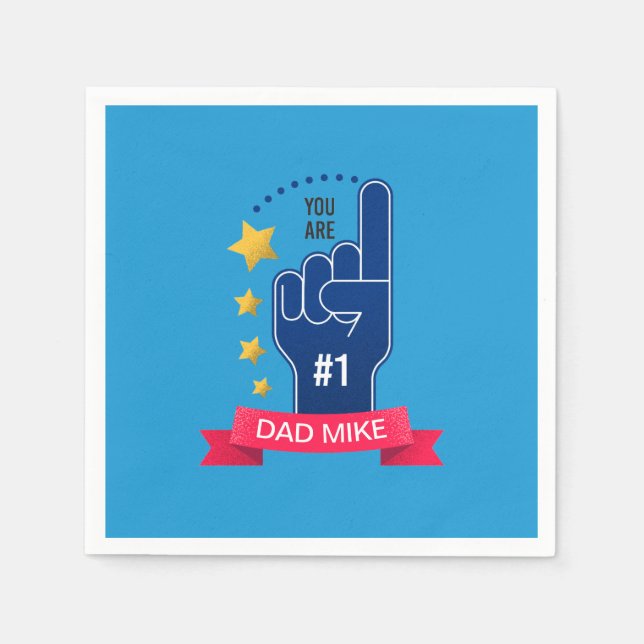 Serviette En Papier Fête des pères personnalisée des noms personnalisé (Devant)