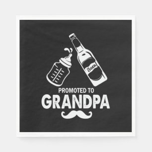 Serviette En Papier Fête des pères Promue À Grand-Père