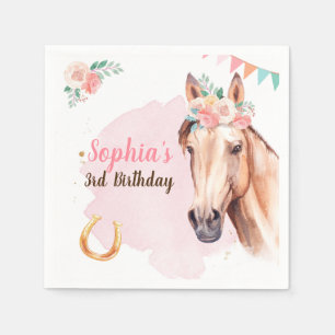 Serviette En Papier Fête des seins du Cheval Napkins Fille rose