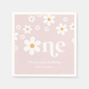 Serviette En Papier Fête des un an de Daisy thème floral