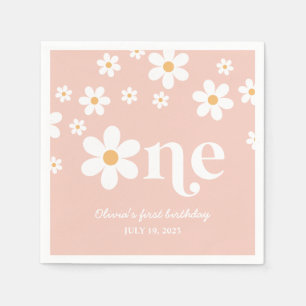 Serviette En Papier Fête des un an de Daisy thème floral