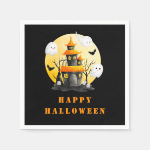 Serviette En Papier Fête d'Halloween avec Maison hantée et Fantômes