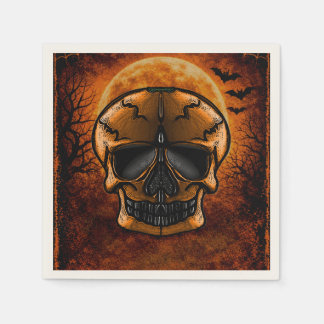 Serviette En Papier Fête d'Halloween Crâne de Citrouille