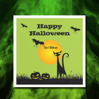 Fête d'Halloween de chat noir