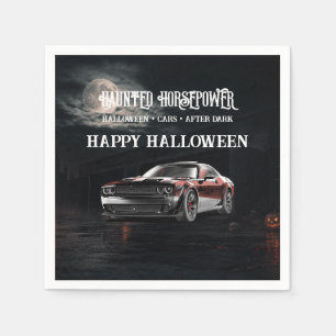 Serviette En Papier Fête d'Halloween de Muscle Car Américaine Effrayan