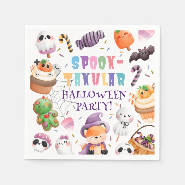 Serviette En Papier Fête d'Halloween Enfants Papier Épouvantable (Devant)