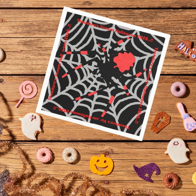 Serviette En Papier Fête d'Halloween Enfants Venom (Venom Halloween Party Napkins)