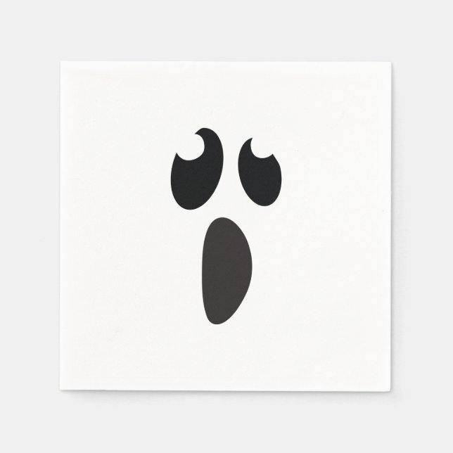 Serviette En Papier Fête d'Halloween Ghost Face Friandise ou Farce (Devant)