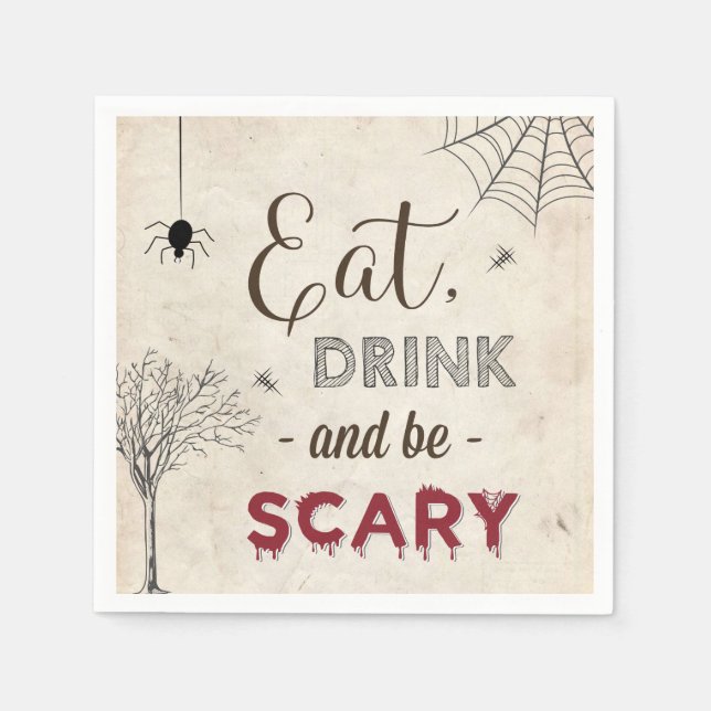 Serviette En Papier Fête d'Halloween Manger Boire Soyez Table Cocktail (Devant)