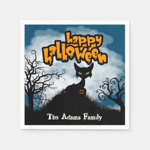 Serviette En Papier Fête d'Halloween Personnalisée Effrayante et Joyeu