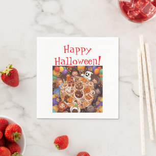 Serviette En Papier Fête d'Halloween pour enfants
