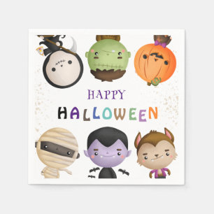 Serviette En Papier Fête d'Halloween pour enfants mignons aquarelle ef