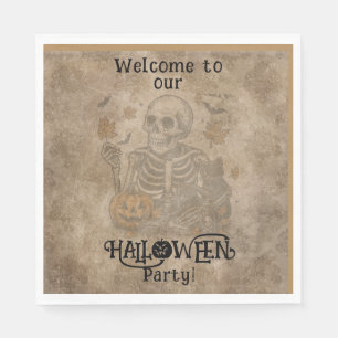 Serviette En Papier Fête d'Halloween squelette effrayant
