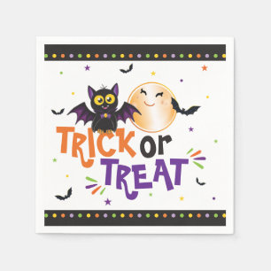 Serviette En Papier Fête d'Halloween Trick or Treat Chauve-souris et L
