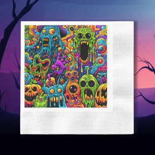 Serviette En Papier Fête d'Halloween   Zombie et monstres