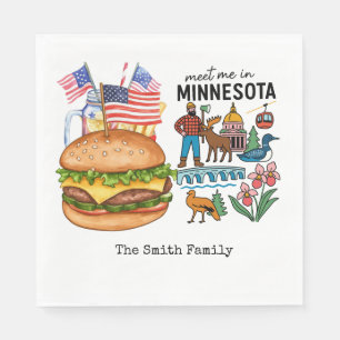 Serviette En Papier Fête d'Indépendance du 4 juillet au Minnesota