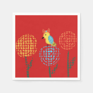 Serviette En Papier Fête d'oiseaux de jardin