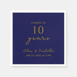 Serviette En Papier Fête du 10e anniversaire de l'or de la Marine mode