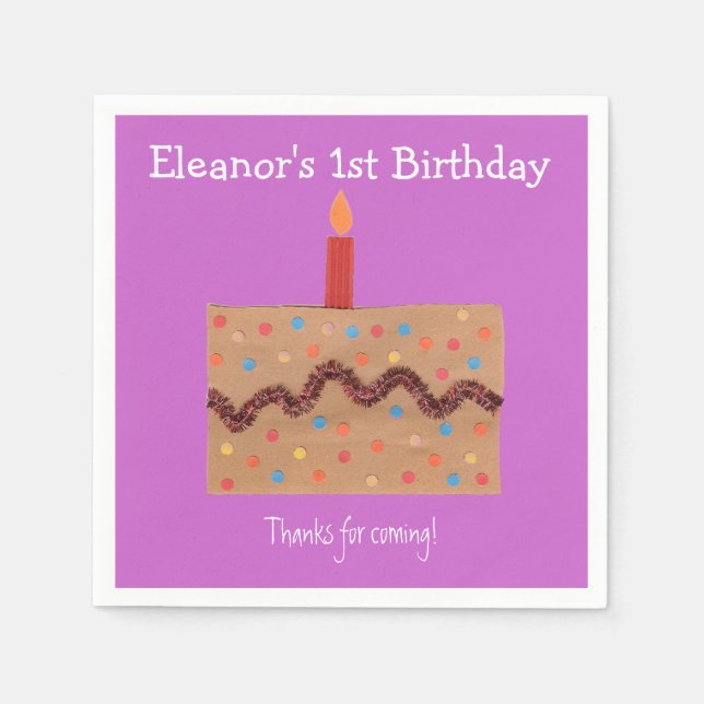 Serviette En Papier fête du 1er anniversaire  (Devant)