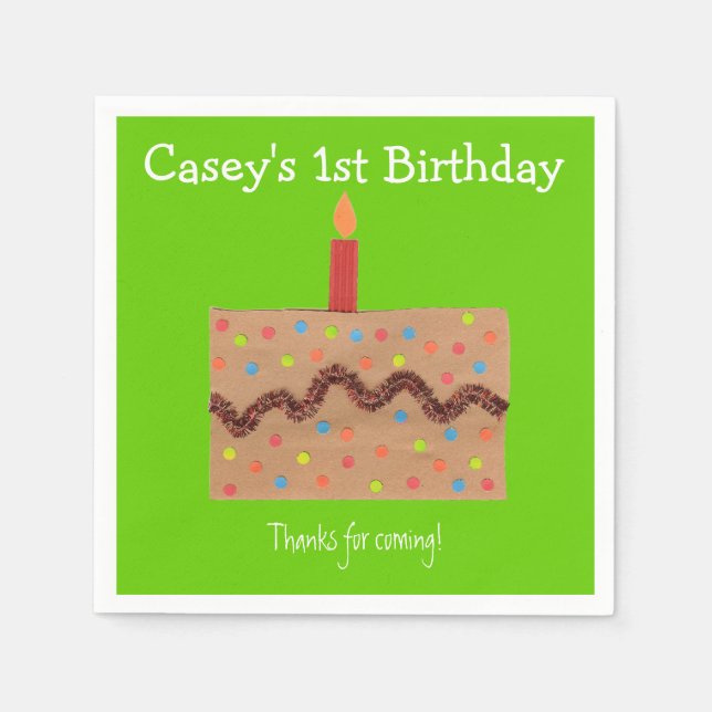 Serviette En Papier fête du 1er anniversaire  (Devant)