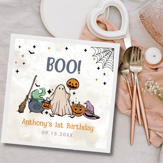 Serviette En Papier Fête du 1er anniversaire d'Halloween (Créateur téléchargé)
