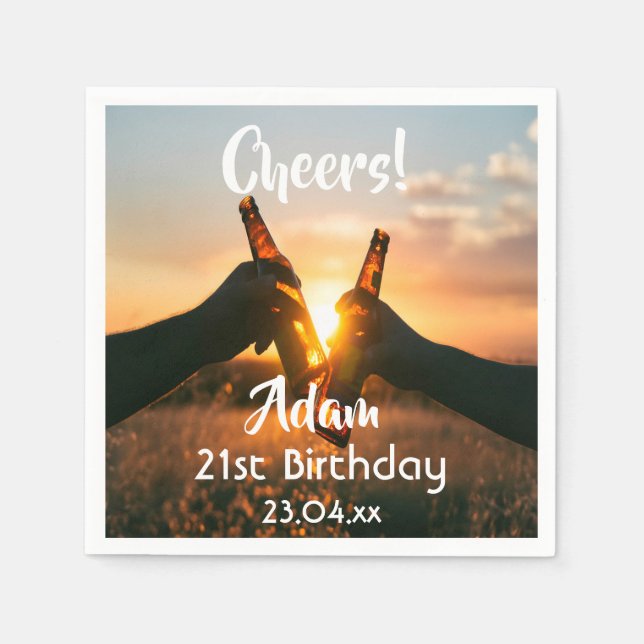 Serviette En Papier fête du 21e anniversaire les gars applaudissent la (Devant)