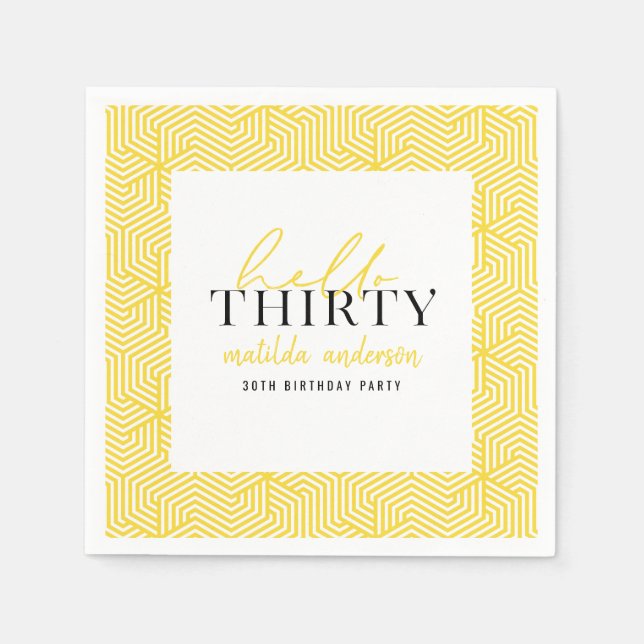 Serviette En Papier Fête du 30e anniversaire de la géométrie moderne e (Devant)