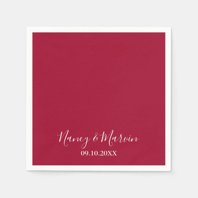 Serviette En Papier Fête du 40e anniversaire du Solid Ruby personnalis (Devant)