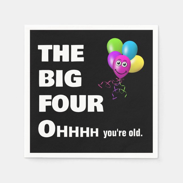 Serviette En Papier Fête du 40e anniversaire Pour un vieil Humour (Devant)