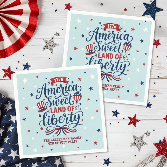 Serviette En Papier Fête du 4 juillet (4th Of July Party Napkins)