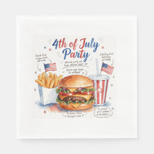 Serviette En Papier Fête du 4 juillet Jour de l'Indépendance