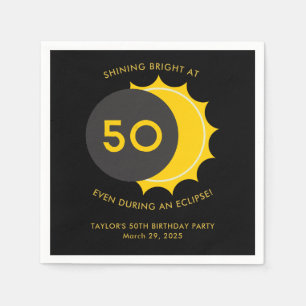 Serviette En Papier Fête du 50e anniversaire Éclipse solaire double