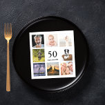Serviette En Papier fête du 50e anniversaire photo collage gars<br><div class="desc">Une serviette pour une fête du 50e anniversaire pour un type,  célébrant sa vie avec un collage de 8 de vos photos. Modèles pour l'âge de 50 ans et une date. Date de naissance ou date de la fête. Lettres de couleur noire. Arrière - plan blanc.</div>