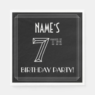 Serviette En Papier Fête du 7e anniversaire : Style Art Déco + Nom per