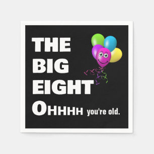 Serviette En Papier Fête du 80e anniversaire Obtenir un vieil Humour