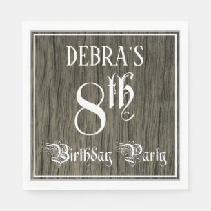 Serviette En Papier Fête du 8e anniversaire — Script fantaisie, Faux W