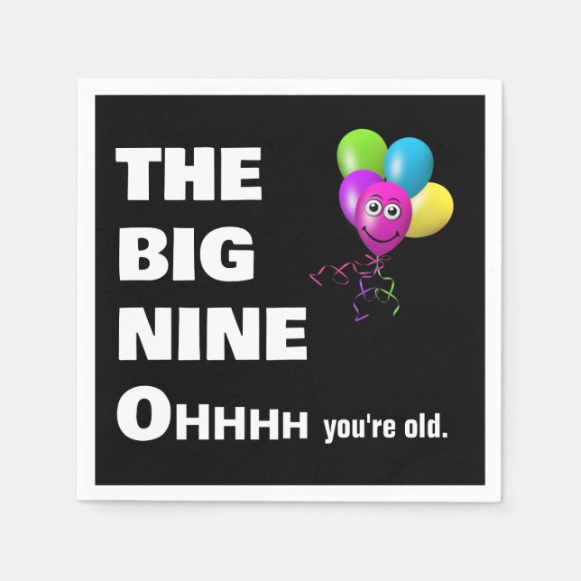 Serviette En Papier Fête du 90e anniversaire Obtenir un vieil Humour (Devant)